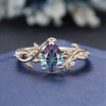 The Supernova Bridal Set: 1.25ct Fireworks-Cut Alexandrite & Aquamarine Trio