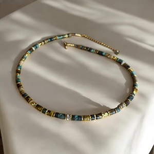 The Earth & Iron Trinity: African Turquoise, Tiger's Eye & Hematite Necklace