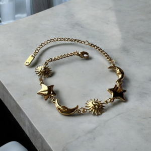 The Eternal Cosmos Bracelet: Waterproof Sun, Moon & Stars Trio