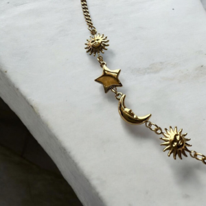 The Eternal Cosmos Bracelet: Waterproof Sun, Moon & Stars Trio