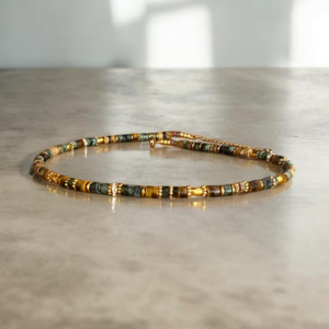 The Earth & Iron Trinity: African Turquoise, Tiger's Eye & Hematite Necklace