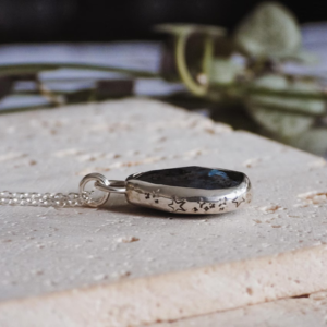 The Aurora Pendant: Celestial Labradorite in Recycled Silver