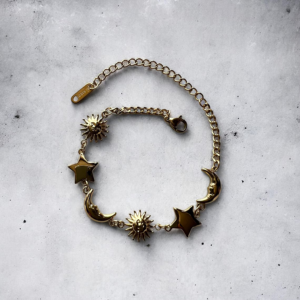 The Eternal Cosmos Bracelet: Waterproof Sun, Moon & Stars Trio