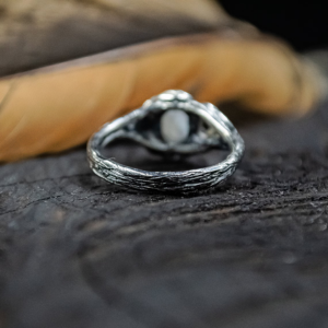 The Lunar Cycle Ring: Triple Moon Phase Moonstone in Sterling Silver