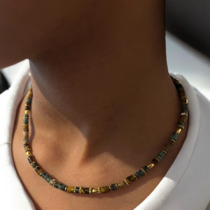The Earth & Iron Trinity: African Turquoise, Tiger's Eye & Hematite Necklace